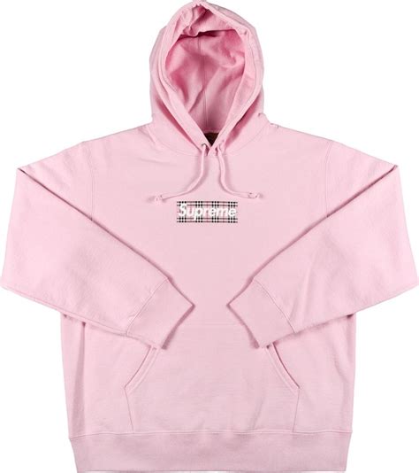 supreme burberry sweatshirt|supreme burberry pink hoodie.